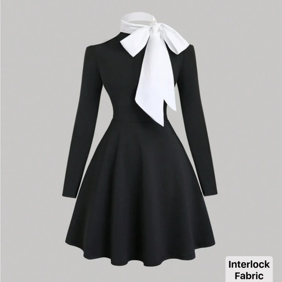 SHEIN Black Dress with White Accent - Picture 2 of 5